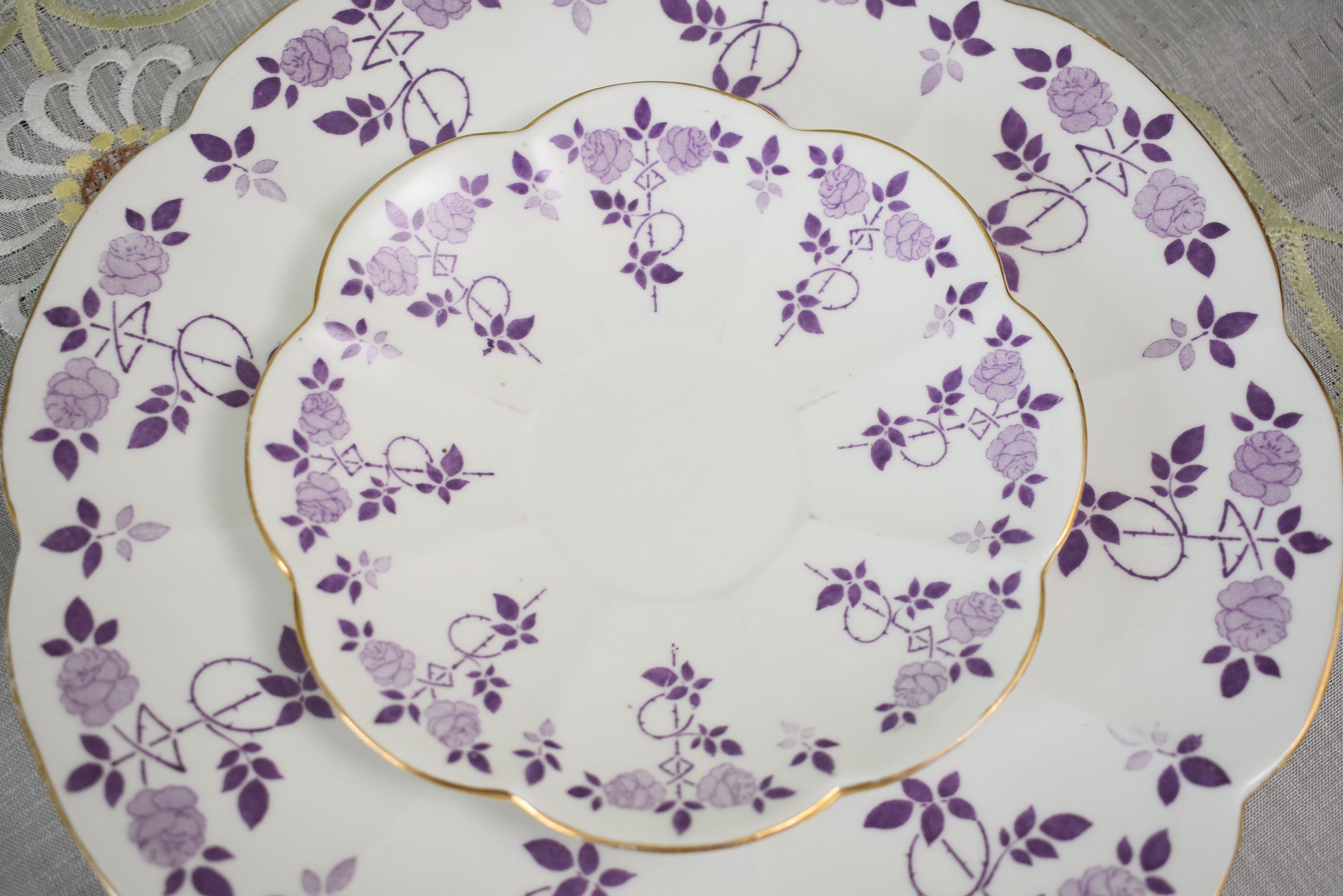 Rare Wileman Foley PRE Shelley Art Deco, Rose Purple Pattern