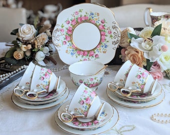 Rare and Pretty H&M Sutherland Country Garden Series bone china, Made in England c1947+ Price Separate , Roses Pattern