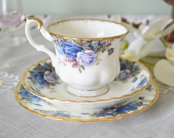 Vintage Royal Albert Moonlight Rose Teacup , Saucer and Side Plate 
