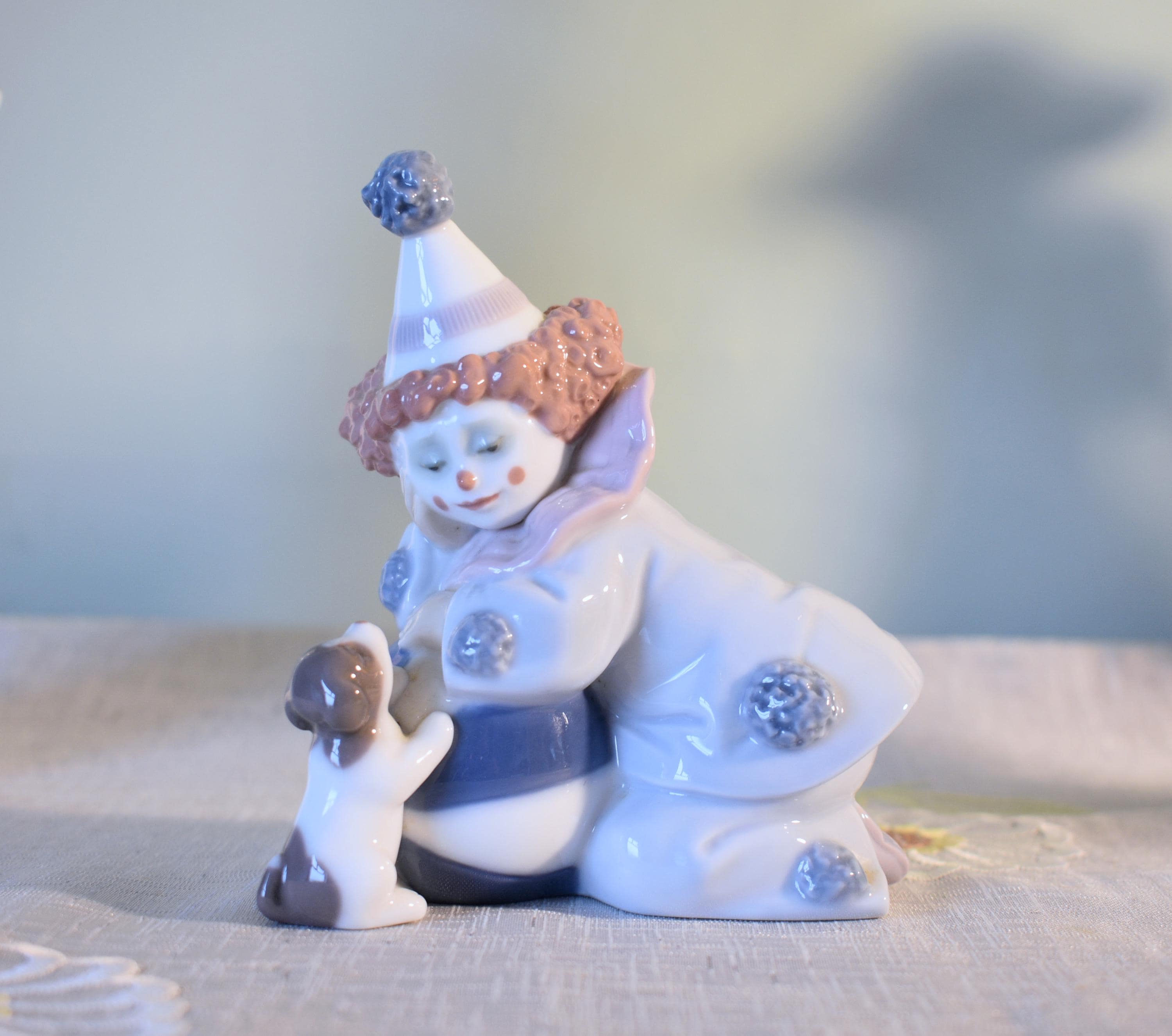 LLADRO リヤドロ 陶器置物 子犬を持つピエロ-正規品 激安 LLADRO リヤドロ 陶器置物 子犬を持つピエロ-正規品 激安