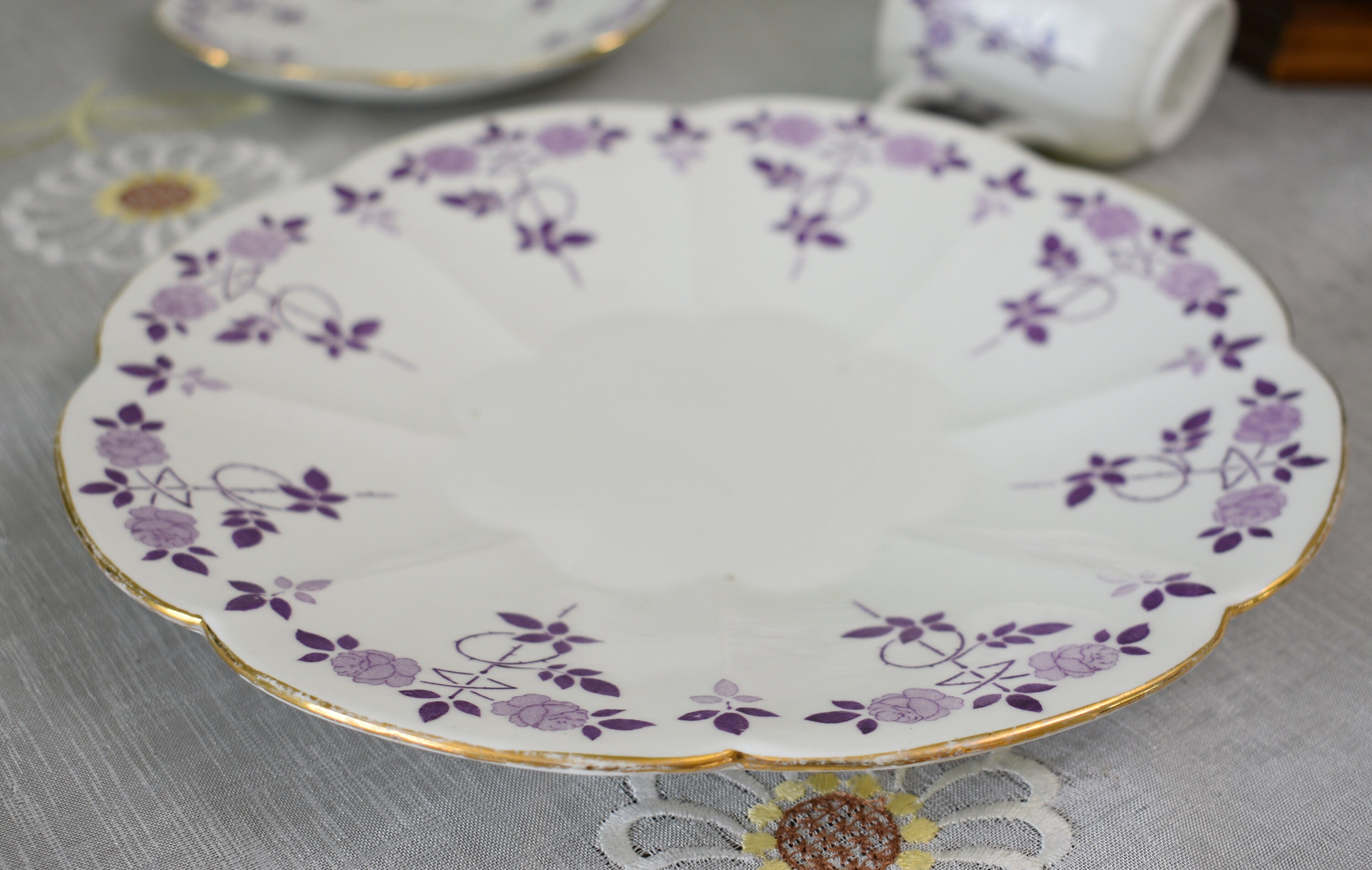 Rare Wileman Foley PRE Shelley Art Deco, Rose Purple Pattern