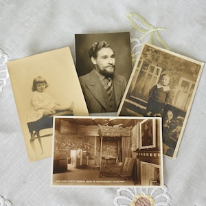 vintage 3x cartes postales en photo de l’époque victoraine et 1 x photo Portials, Angleterre #2208271