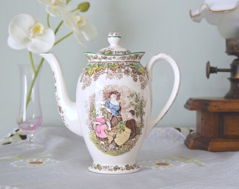 Vintage Copeland Spode Byron Coffee Jug With Lid , Bone china , Made in England #2308262