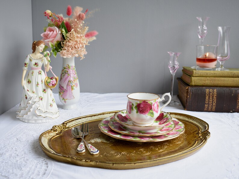 Vintage Royal Albert Old English Rose Bone China 4pcs Set Etsy