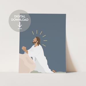 Jesus in the Garden of Gethsemane Print - Christian Digital Download