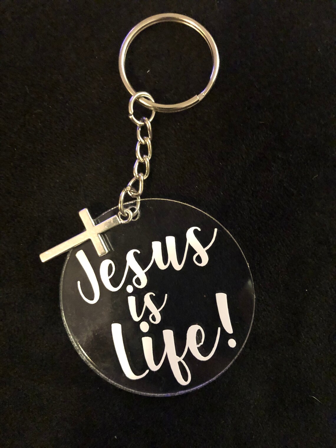 Religious Keychains with Cross Charm Etsy