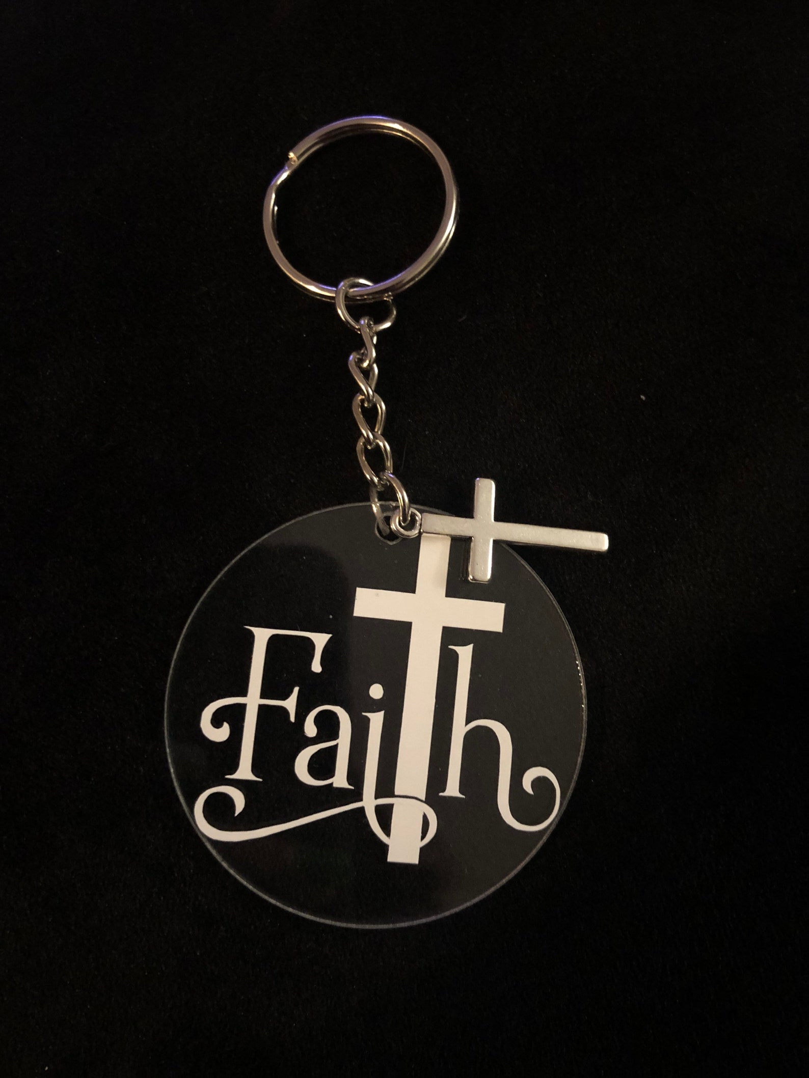 Religious Keychains with Cross Charm Etsy