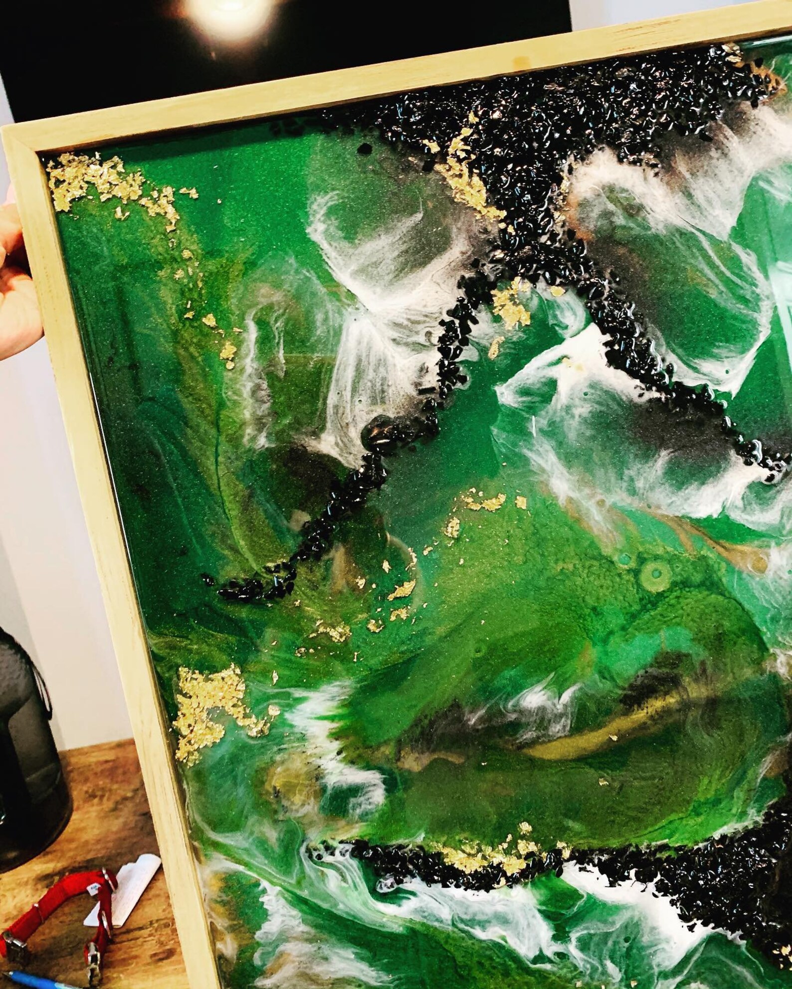 Resin Painting Handmade 21 x 27 Resin & Mixed Media Wall Art Etsy