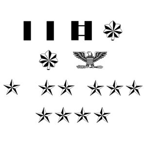 Officer rank insignia digital vector download, Army, Navy, Marines, Airforce, svg, pdf, eps, ai, png
