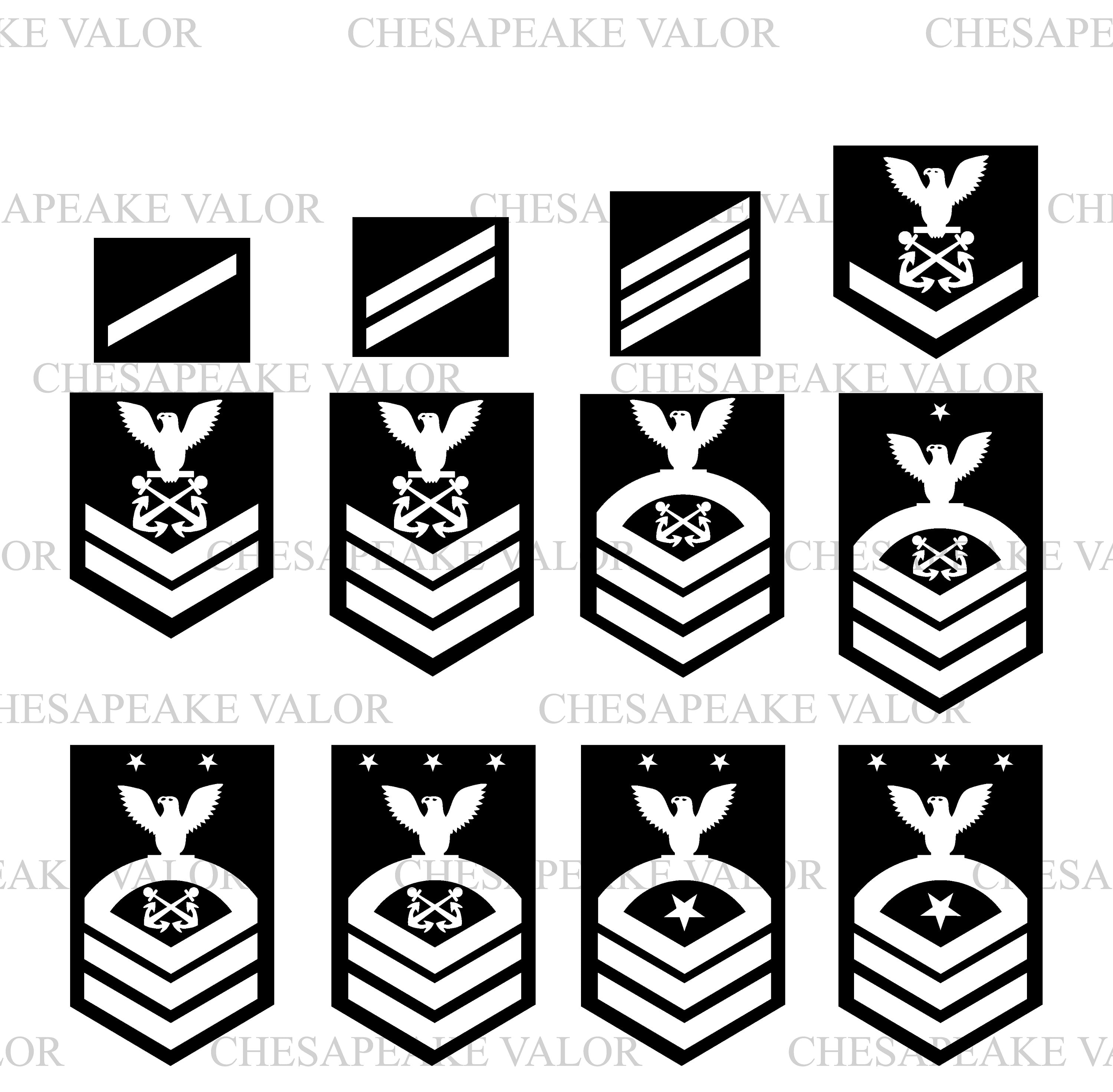 United States Navy Emblem and Rank Insignia Vector Files SVG - Etsy
