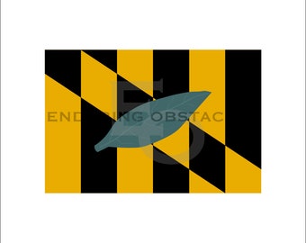 Calvert County Maryland Flag, Digital Vector File SVG, ai, png, dxf, eps, pdf, MD