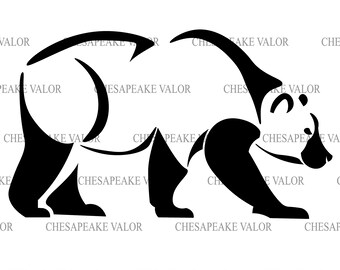 Grizzly Bear Silhouette Digital Artwork Vector File SVG, png, ai, eps, dxf, pdf