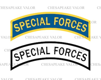 US Army Special Forces Tab Vector File, SVG, png, ai, pdf, eps, Full Color, Black