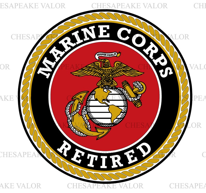 Marine Corps RETIRED USMC Emblem Full Color Vector file svg | Etsy