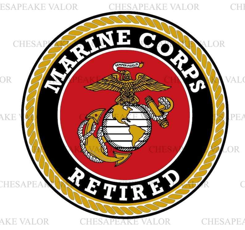 Marine Corps RETIRED USMC Emblem Full Color Vector file svg | Etsy