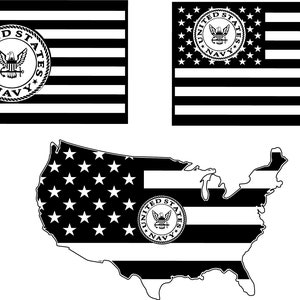 US Flag with Navy Emblem, United States Outline flag Vector file SVG, pdf, png, ai, eps, dxf