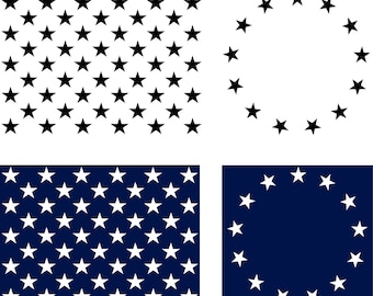 United States Union Jack and Betsy Ross Stars Vector SVG, pdf, ai, png, eps, dxf