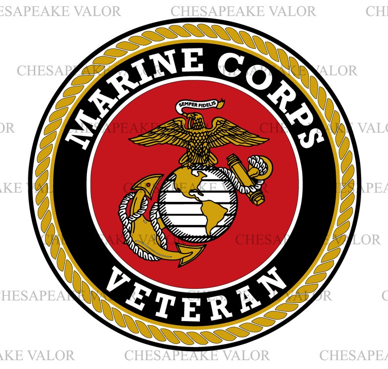 Download Marine Corps VETERAN USMC Emblem Full Color Vector file ...