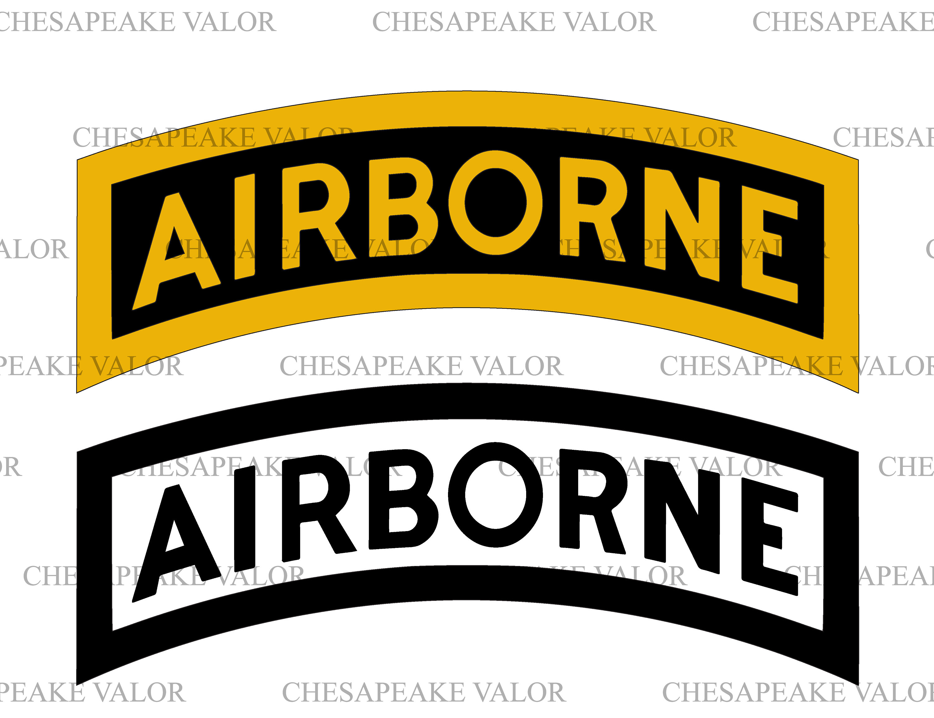 US Army Airborne Tab Vector File, SVG, png, ai, pdf, eps, Full Color, Black