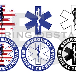Digital EMT, USA Flag, Star of Life, Emergency Medical Technician Logo Emblem Vector file SVG, png, pdf, ai, eps