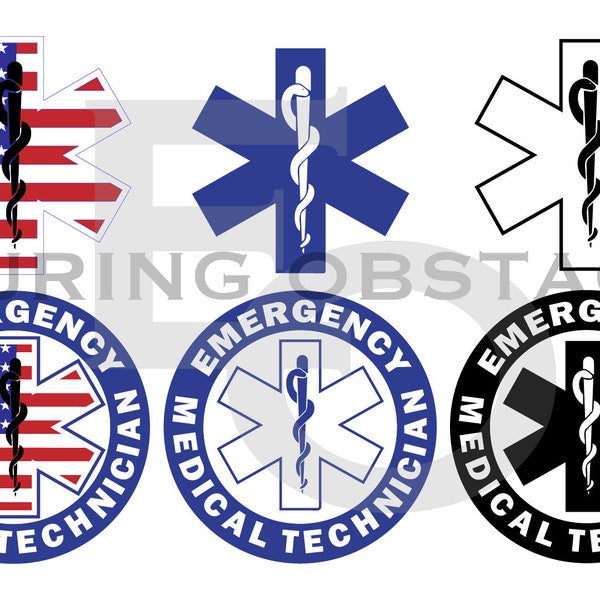 Digital EMT, USA Flag, Star of Life, Emergency Medical Technician Logo Emblem Vector file SVG, png, pdf, ai, eps