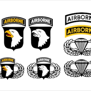 101st Airborne Logo Unit Insignia, Jump Wings, Airborne Tab, US Army digital Vector SVG, ai, eps, dxf, pdf, png