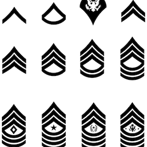 United States US Army Rank Insignia Chevrons, All Colors, Digital Vector SVG, png, dxf, ai, eps image 2