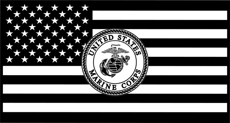 United States Flag with Marine Corps USMC EGA emblem Vector | Etsy