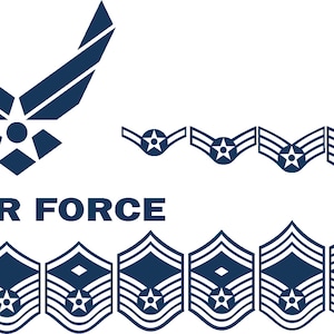 Chevron di insegne di grado dell&#39;aeronautica militare statunitense, logo USAF vettore digitale SVG, png, dxf, ai, eps, pdf