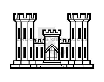 Engineer Castle, Marines/ Army, Vector file, SVG, png, dxf, ai, pdf, eps