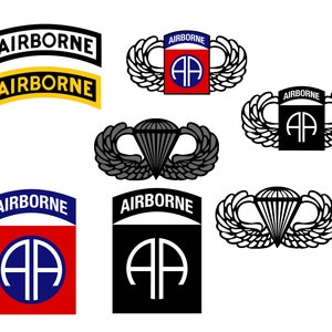 82nd Airborne Logo Unit Insignia, Jump Wings, Airborne Tab, US Army digital Vector SVG, ai, eps, dxf, pdf, png
