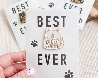 Dog Mom Enamel Pin,Cat Lady Enamel Pin,Gift for Dog Mom,Gift for Cat Mom,Pet Lover Gifts,Dog Mom Gift,Cat Lady Gift