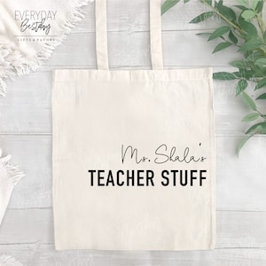 Personalized Teacher Stuff Tote Bag,Teacher Appreciation Gift,Custom Gift for Teacher,Teacher Stuff Tote Bag,Gift for Teacher,Thank You Gift