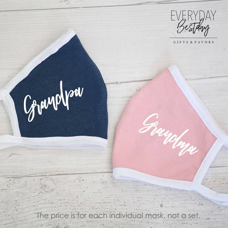 A Handmade 2 layers Cotton Professionally cut and heat pressed face mask with many options is the most thoughtful gift for your new grandma.