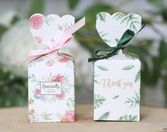 50 Favor Boxes,Greenery Wedding Favor Boxes,Floral Wedding Favor Boxes,Mini Candy Boxes,Wedding Favor Boxes,Bridal Shower Favor Boxes