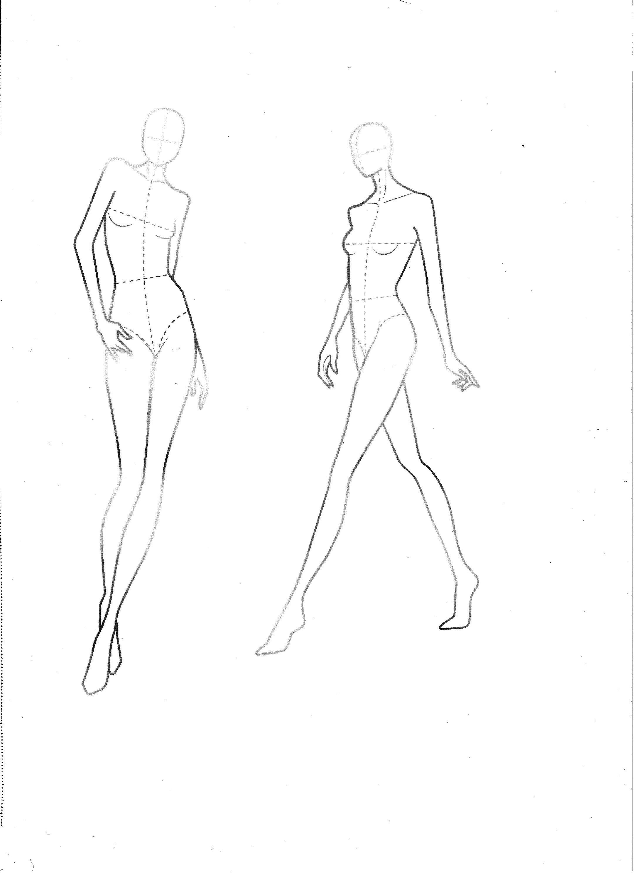 2 FASHION DESIGN CROQUIS Fashion Template Woman's Silhouette Clothing 2 FASHION DESIGN CROQUIS Fashion Template Woman's Silhouette Clothing