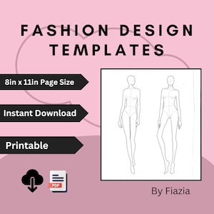 FASHION DESIGN CROQUIS , Fashion template, Woman's Silhouette, Clothing Sketch, Womenswear Design Illustration, Fashion Sketch Template