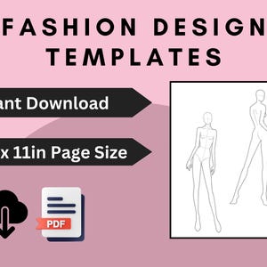 FASHION DESIGN CROQUIS, Fashion template, Woman&#39;s Silhouette, Clothing Sketch, Womenswear Design Illustration, Fashion Sketch Template