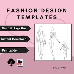 FASHION DESIGN CROQUIS ~ Fashion template ~ Woman&#39;s Silhouette ~ Clothing Sketch ~ Family Wear Design Illustration ~ Fashion Sketch Template