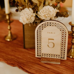 Rattan Table Numbers | Boho Arch Table Numbers | Wedding Table Number Sign | Wood Sign | Boho Wedding | Custom Sign | Wedding Decor