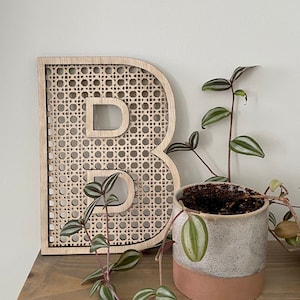 Rattan Letters | Rattan Initial Name Sign | Boho Nursery Decor | Wedding Decor | Dorm Room Wall Art | Wooden Alphabet | Personalized Name