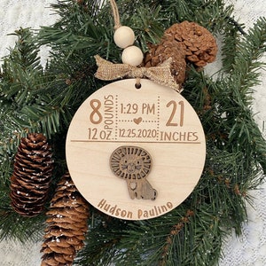 Personalized Baby Birth Stat Ornament | Custom Baby Keepsake | Baby Christmas Ornament | Baby Birth Stat | Newborn Keepsake