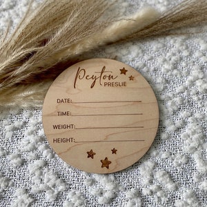 Personalized Wooden Birth Stats Sign | Star Birth Stats Sign | Name Announcement Sign | Newborn Hospital Sign | Custom Baby Name Sign