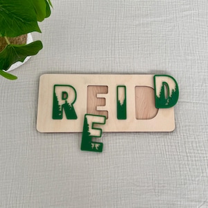 Personalized Wooden Name Puzzle | Forest Nursery | Custom Baby Gift | Adventure Nursery | Name Sign | Woodland | Gifts for Kids