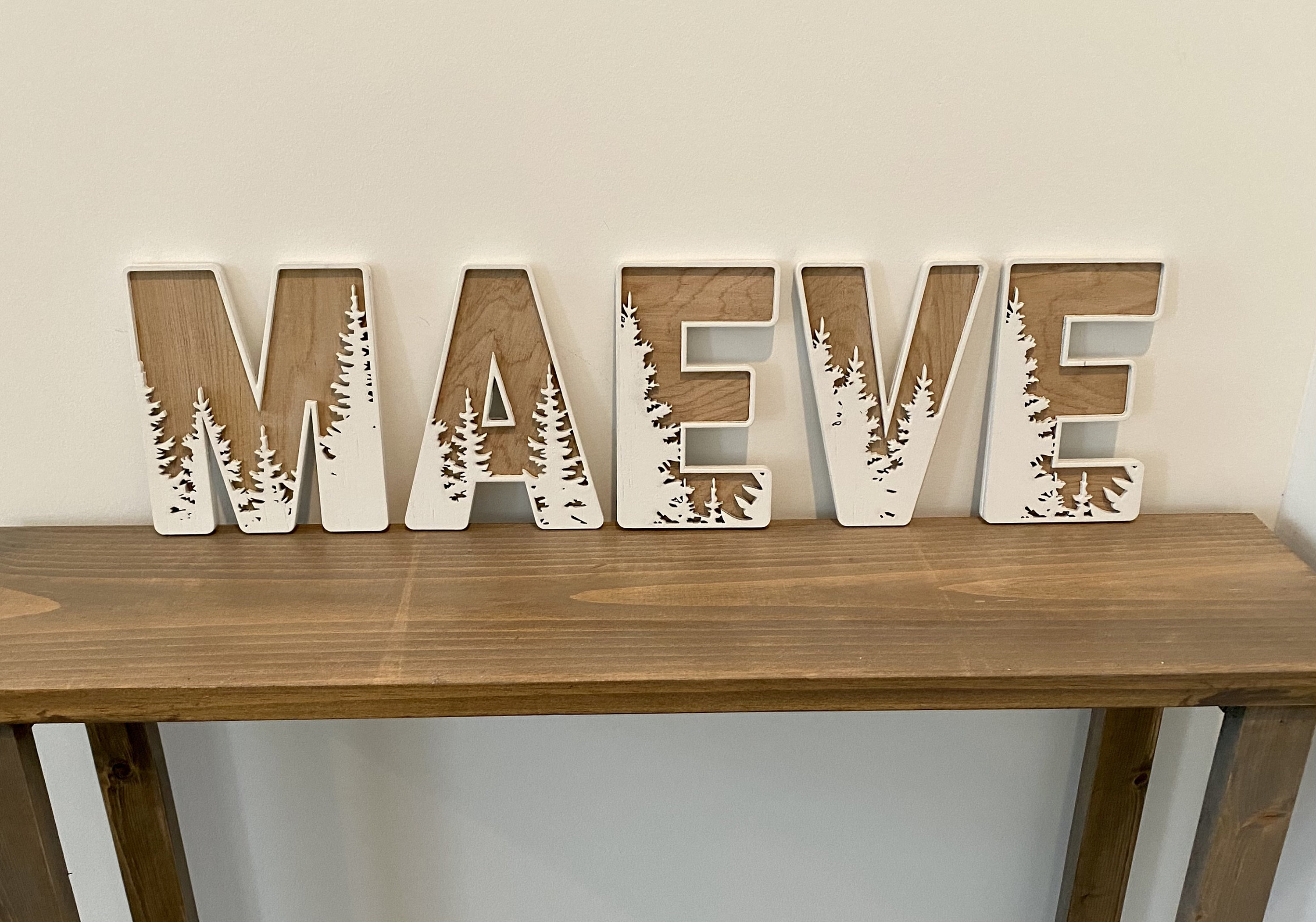 Forest Letters | Woodland Nursery | Nursery Decor | Custom Letters | Home Decor | Wall Sign | Wooden Alphabet | Layered Letters