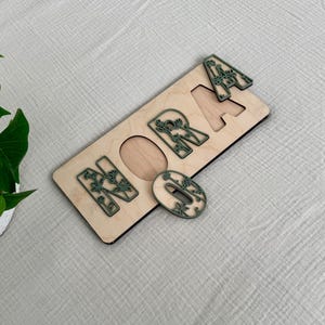 Personalized Wooden Name Puzzle | Girl Nursery | Custom Baby Gift | Floral Nursery | Name Sign | Baby Decor | Gifts for Kids