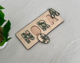 Personalized Wooden Name Puzzle | Girl Nursery | Custom Baby Gift | Floral Nursery | Name Sign | Baby Decor | Gifts for Kids