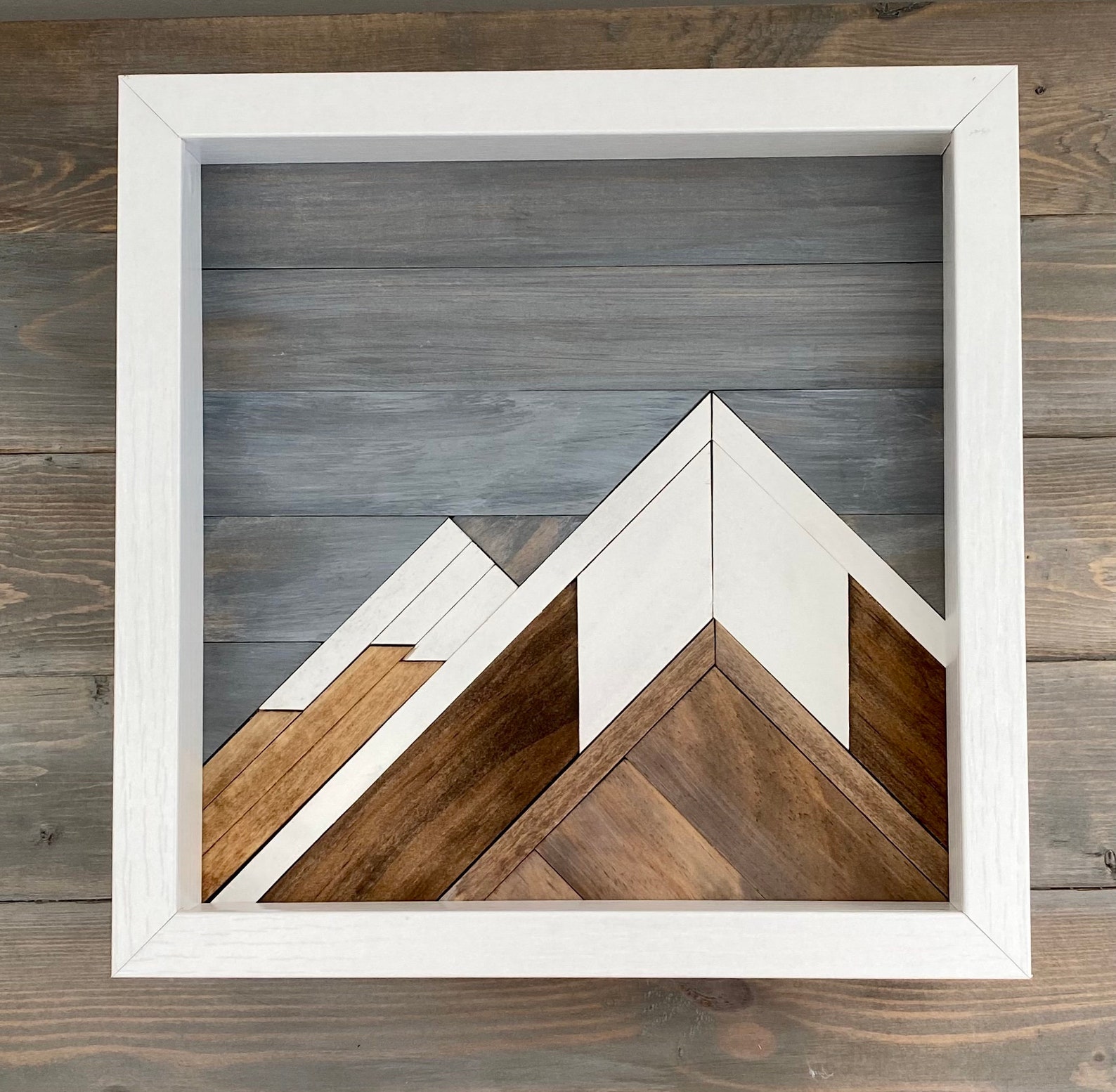 Mountain Wall Art Wooden Mountain Decor Rustic Decor Etsy