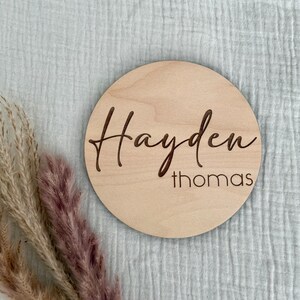 Baby Announcement Sign | Baby Name Sign for Hospital | Custom Baby Name Sign | Baby Photo Prop | Round Nursery Name Sign