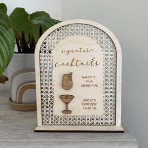 Rattan Signature Drink Sign | Boho Wedding | Signature Drinks Sign | Cane Bar Sign | Wedding Sign | Wedding Bar Menu | Signature Drinks